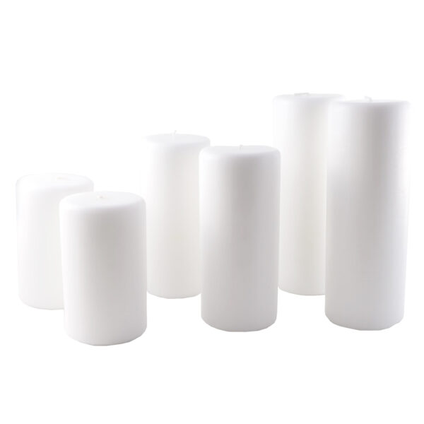 Κερί Λευκό Κύλινδρος 10cm (διάμετρος) Set 2